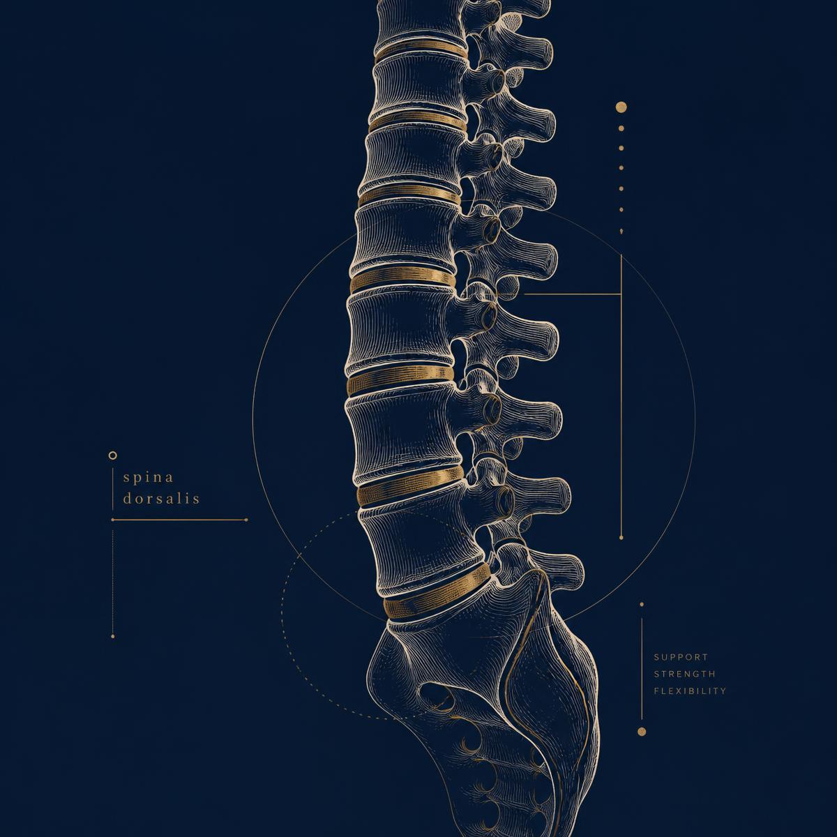 Ilustración anatómica de la columna vertebral